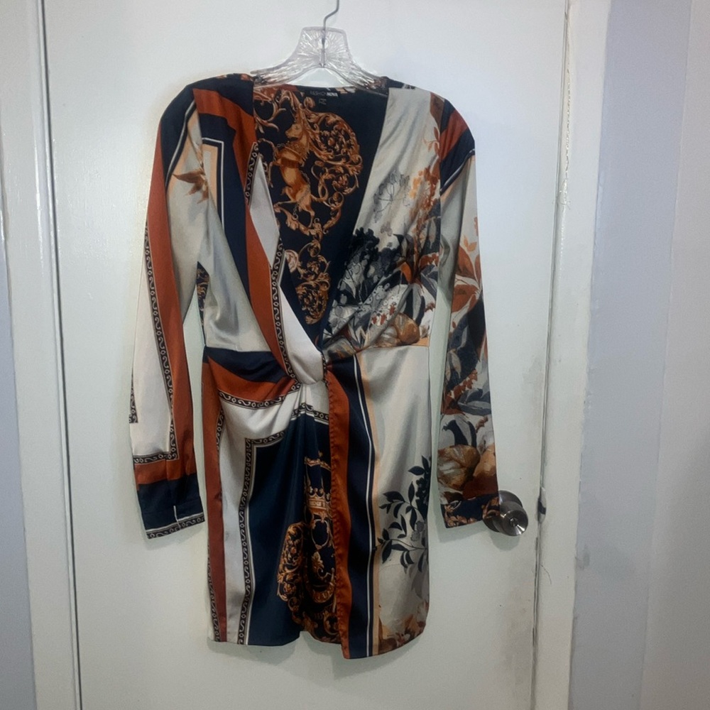 Elegant Multicolor Long Sleeve Dress